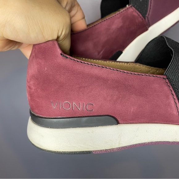 Vionic Suede Cadee “Wine” Maroon Red Burgundy Slip-On Mary Jane Shoes sz 9 - Picture 5 of 11